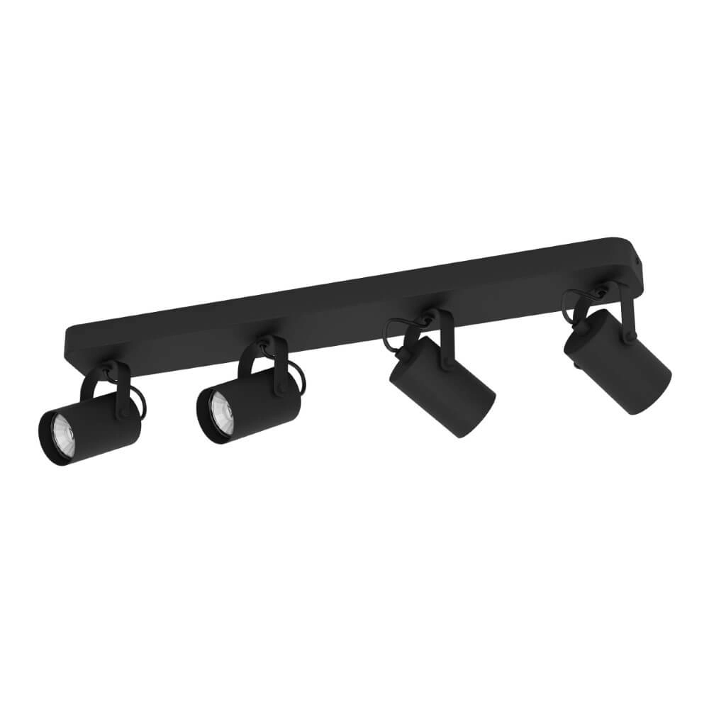 Black ceiling spotlight Sorego 4-light