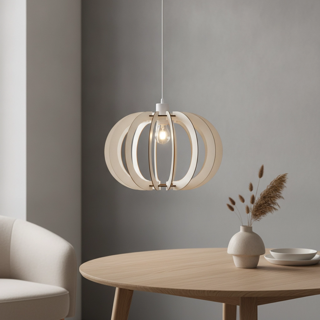 Wooden pendant lamp Ottoline light Ø 40cm