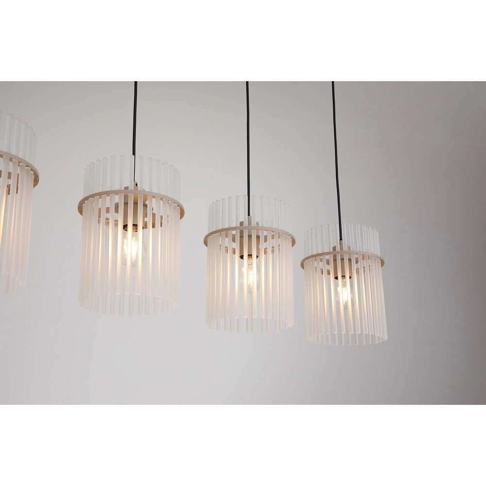 Pendant lamp Swizzle 4-light sand brown