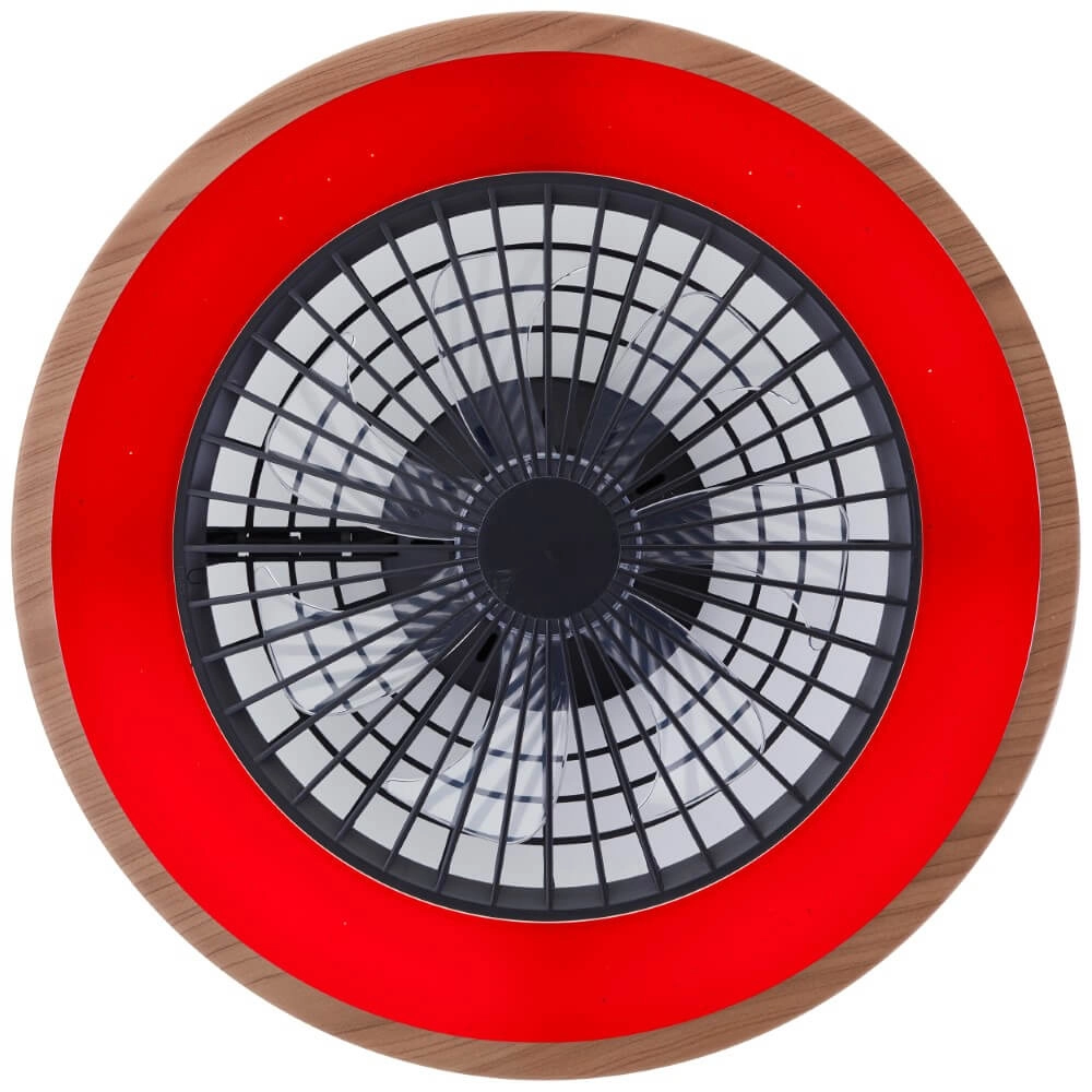 Black fan Slimline with wooden edge Brilliant 4004353435867