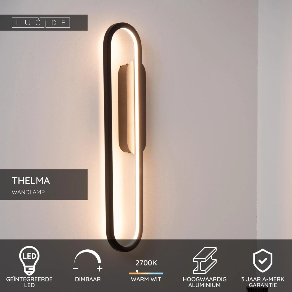 Design wall lamp Thelma oval 60cm Lucide 5411212782885