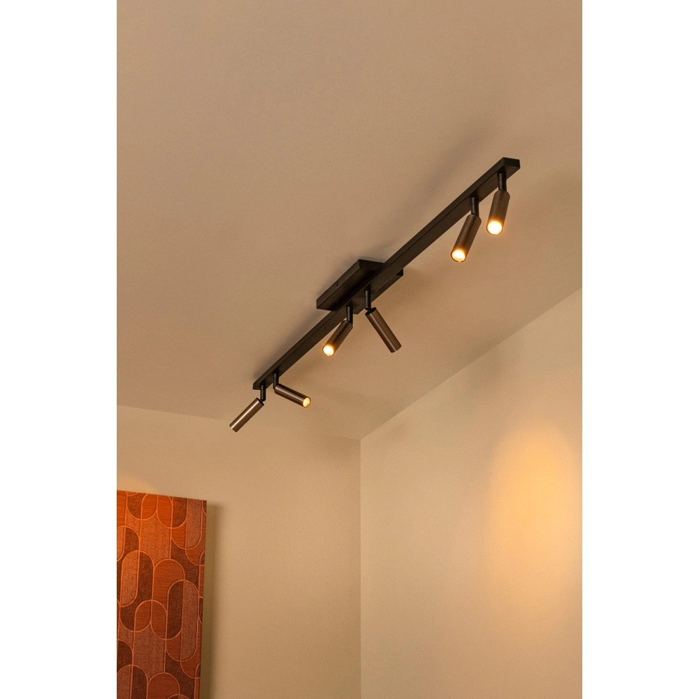 Ceiling spotlight Keoni 6-light coffee brown Lucide 5411212094162