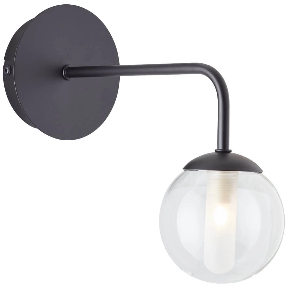 Black wall lamp Gitse round