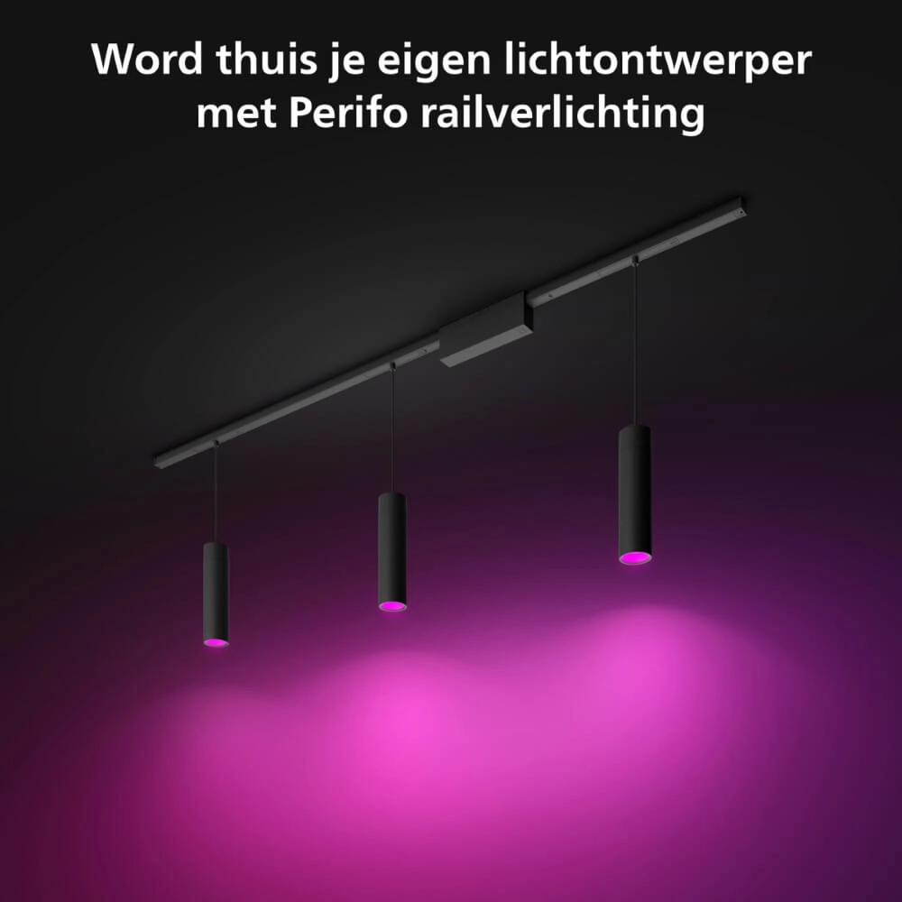 Hue Perifo - White and color set of 3 hanging lamps black Philips 8719514407725