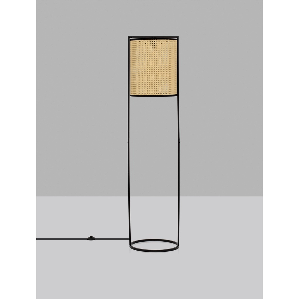 Floor lamp Erto black and rattan Lyora 5212017455840