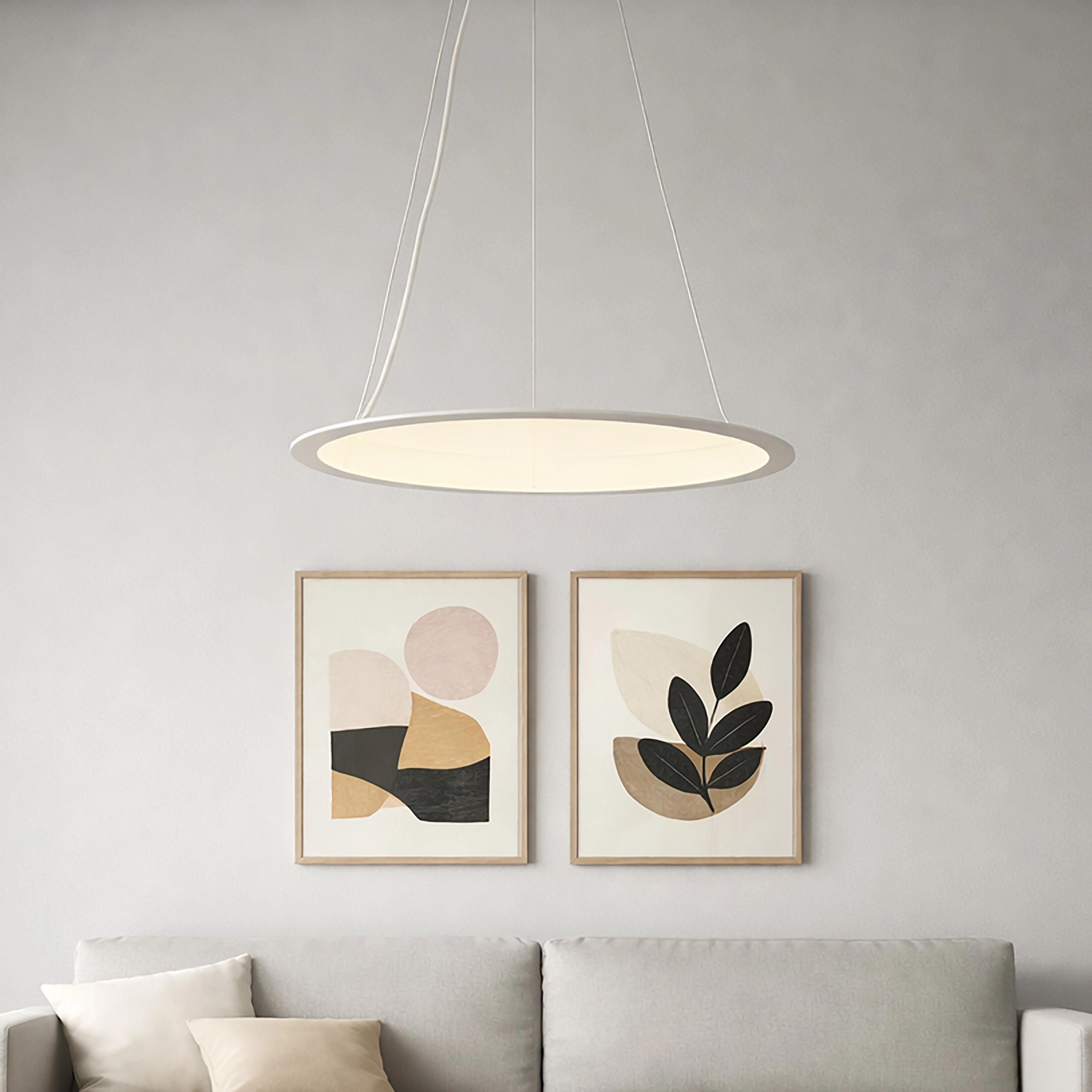 Pendant lamp Vistina Ø 58cm white Lyora 5053423272610