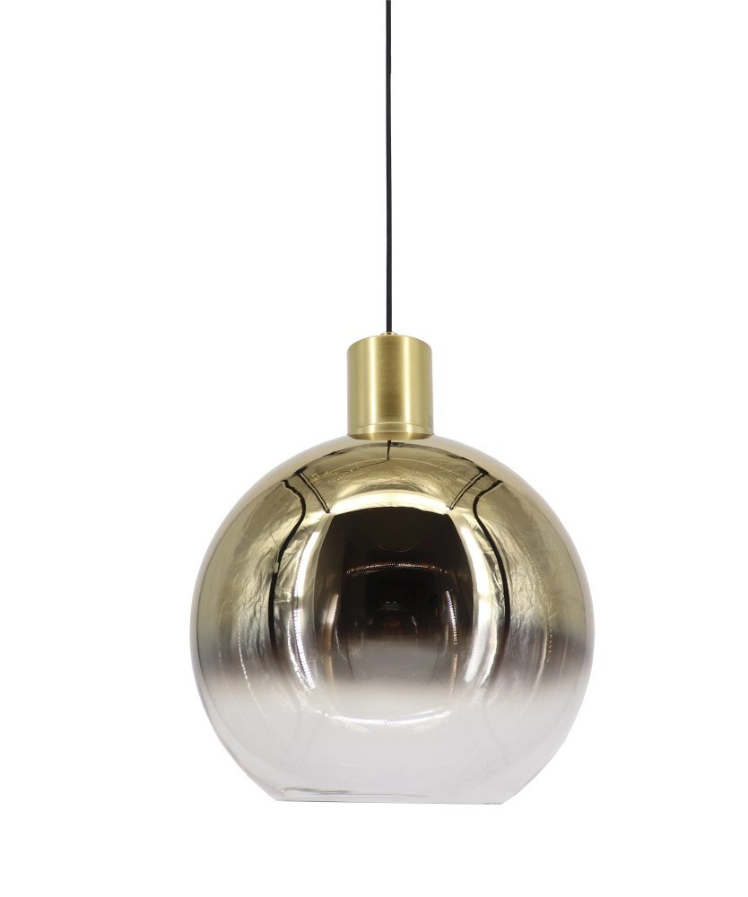 Gold glass pendant lamp Rosario Ø 20cm