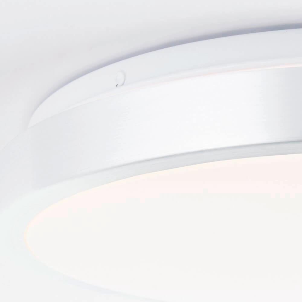 Nickel ceiling lamp Livius with white Ø 33cm Brilliant 4004353426476