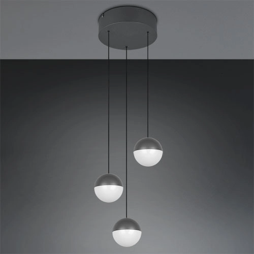 3-light pendant lamp Senta round anthracite Trio 4017807697834