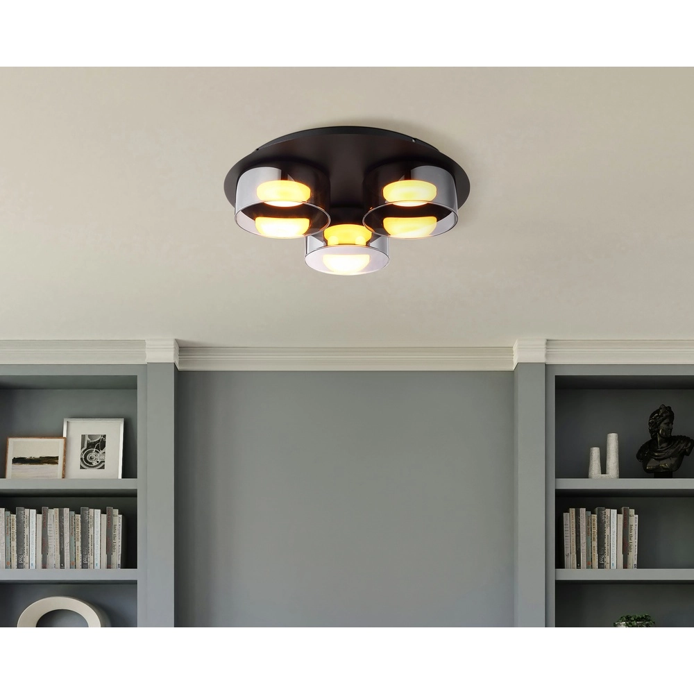 Design ceiling lamp Higgins black 3-lights Globo 9007371578894