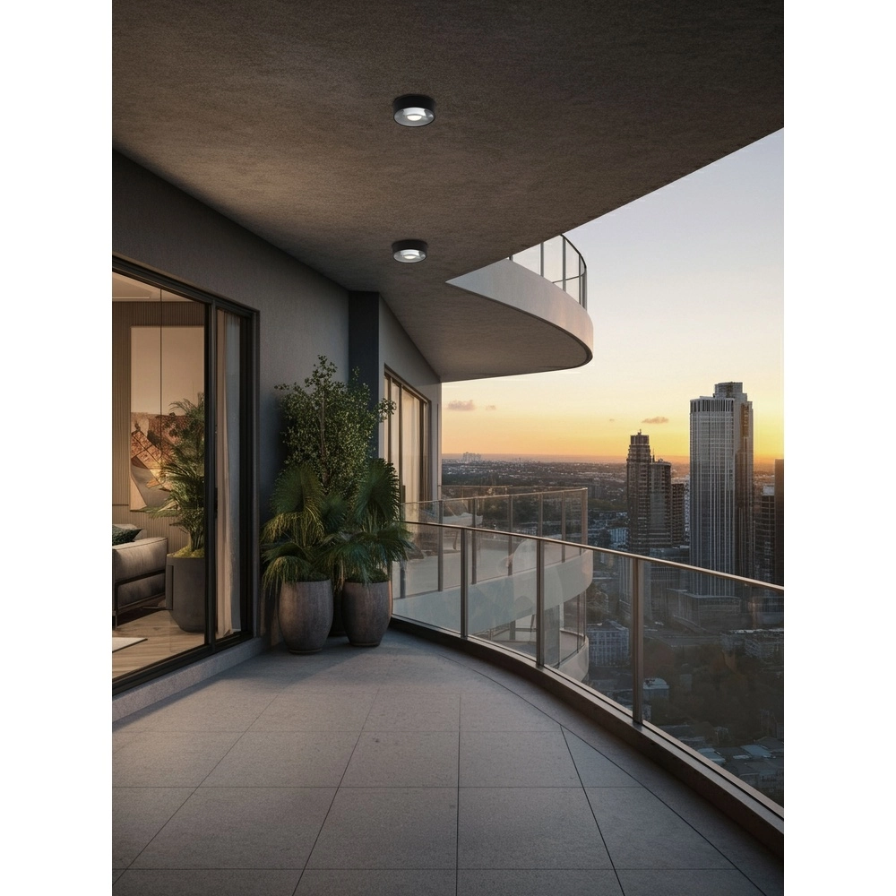 Sleek ceiling lamp Grix Black
