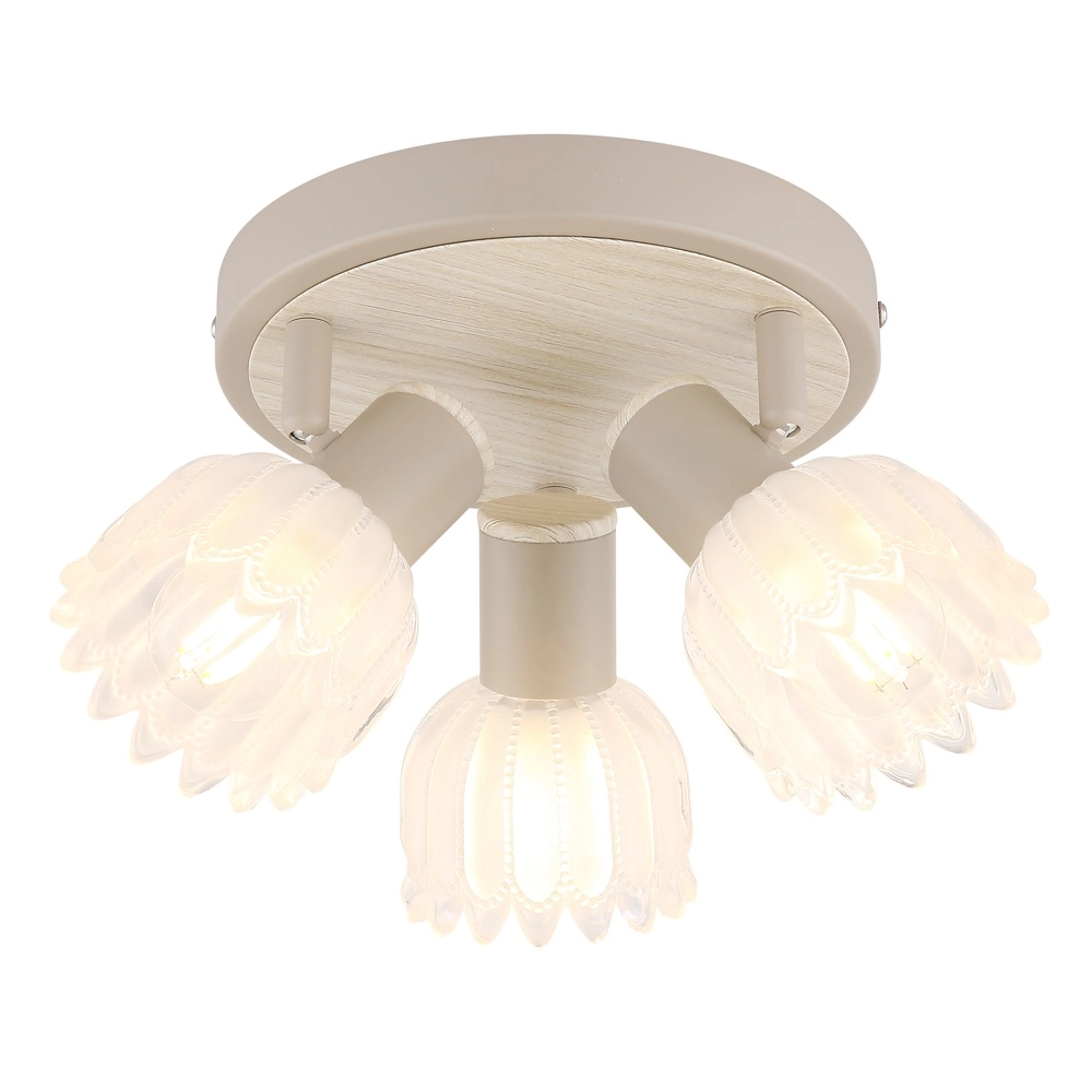3-light ceiling spotlight Planta sand brown