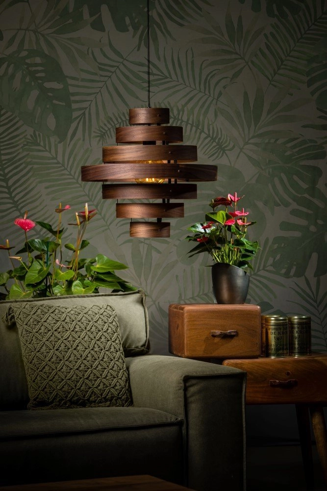 Tough pendant lamp Walnut 7-ring wood brown ETH 8719075185759