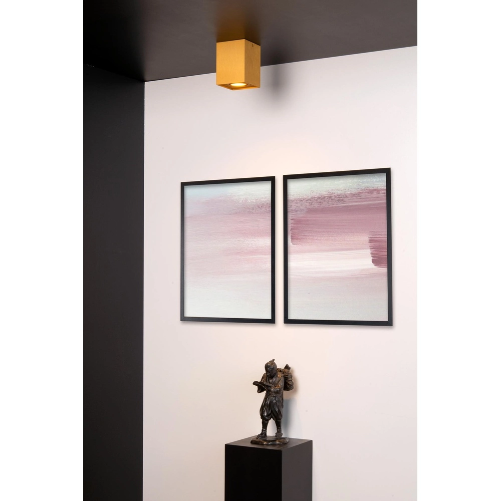Surface-mounted ceiling spot Tube square gold Lucide 5411212221490