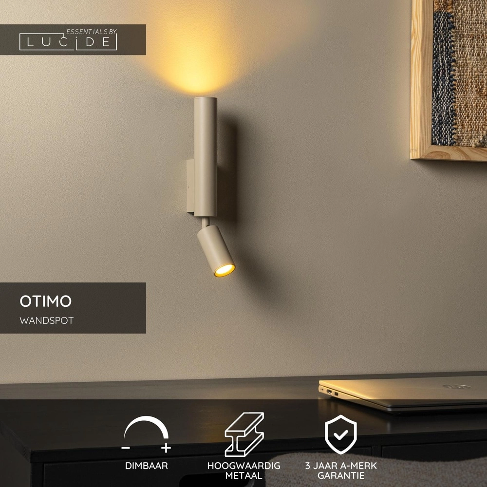 Wall light Otimo sand brown Lucide 5411212094179