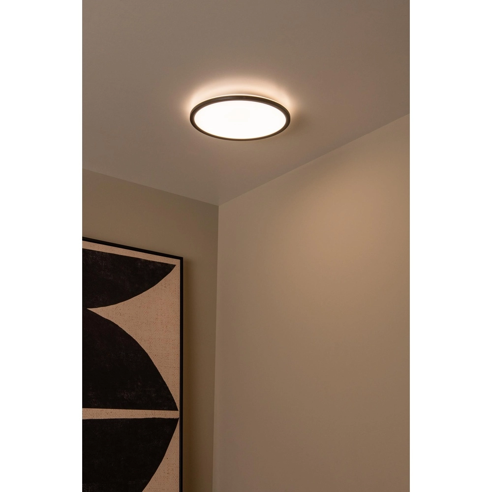 Ceiling light Castor black with white Ø 32cm Lucide 5411212071804