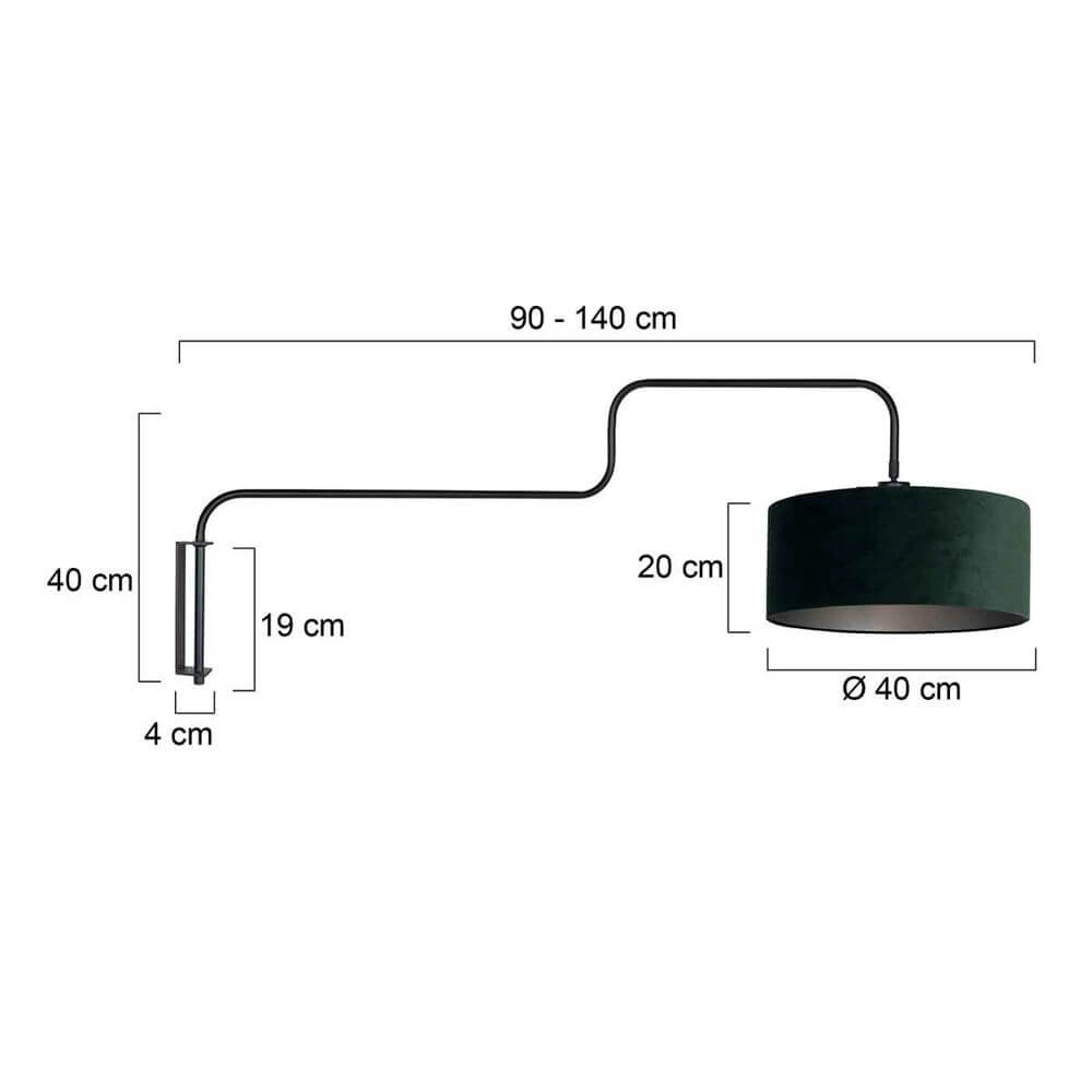 Wall lamp Bloeba black with green Steinhauer 8712746177084
