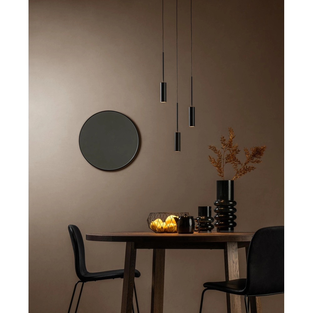 3-light design pendant lamp Tubule Black Lucide 5411212241863