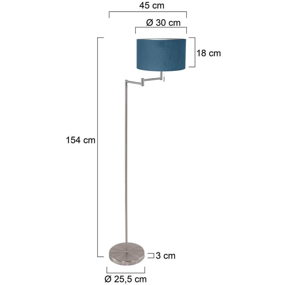 Floor lamp Bella metal with blue cap Steinhauer 8712746174557