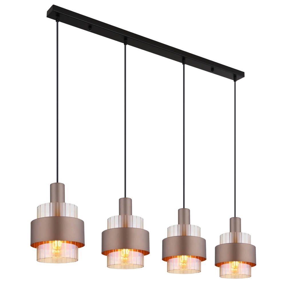 Pendant lamp Milley bronze 4-lights