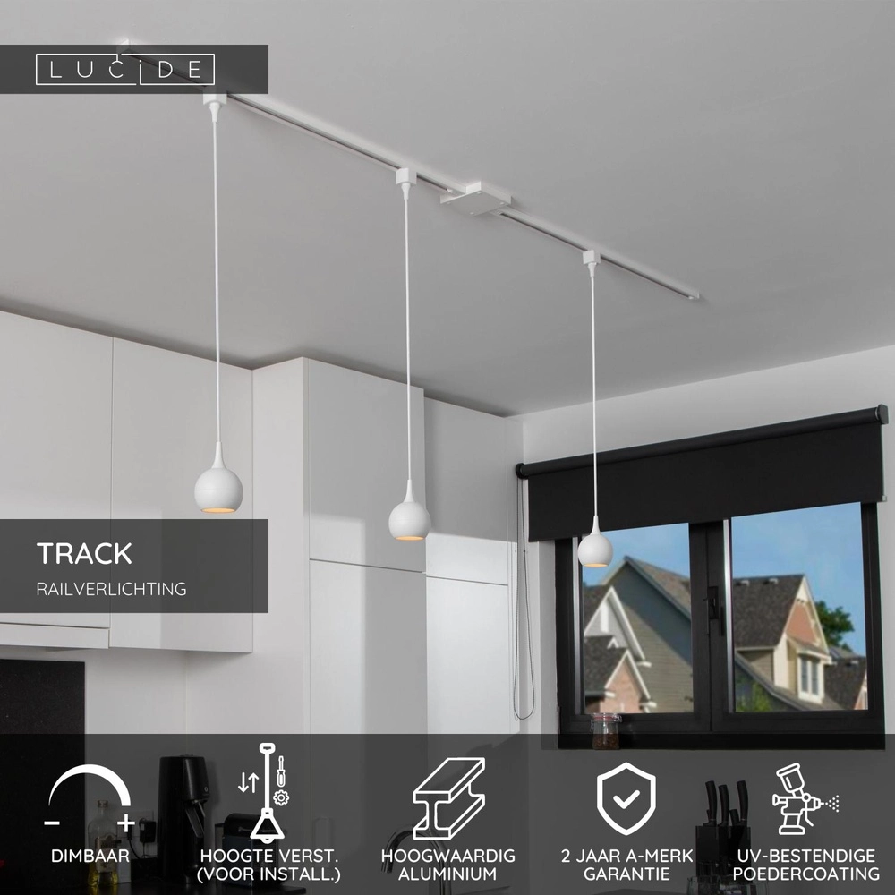 Rail pendant light Track Favori 1-phase white Lucide 5411212093882