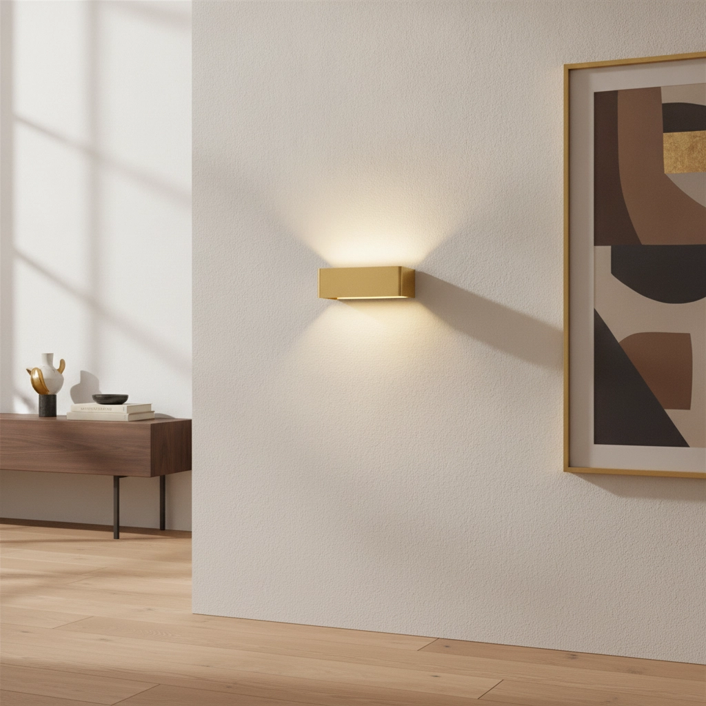 Gold wall spotlight Mainz with LED