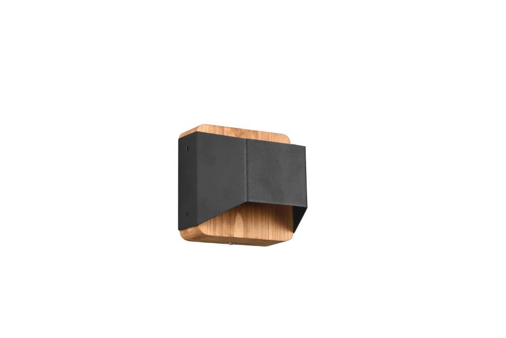 Wall lamp Arino 12cm black with wood brown