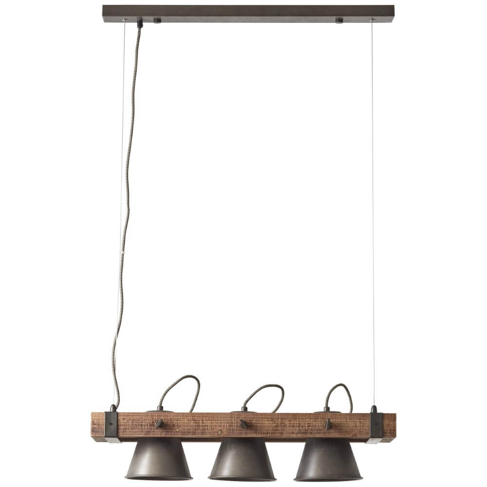 3-light pendant lamp Decca black with brown Brilliant 4004353361487