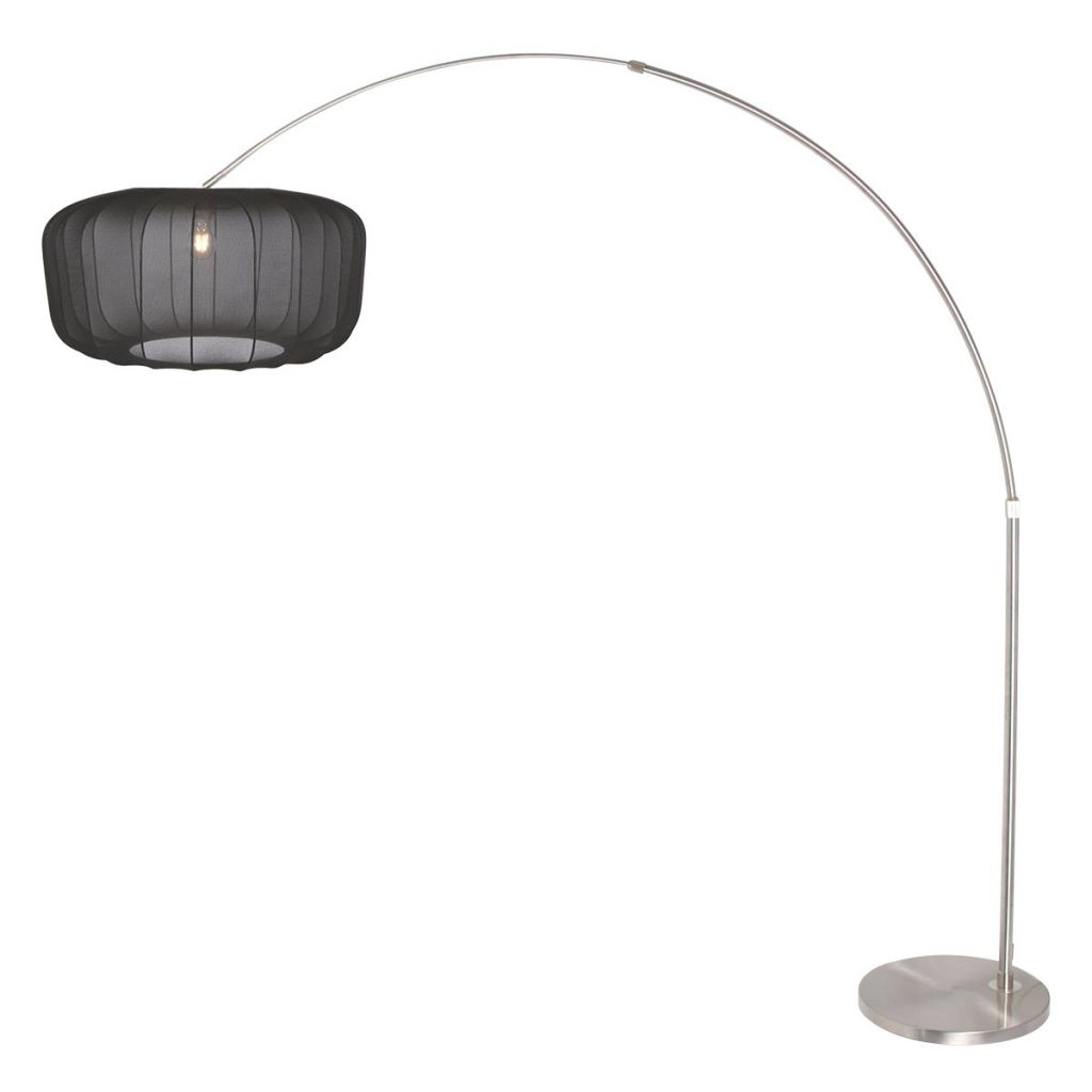 Arc lamp Vela Lino with black shade Ø60cm Steinhauer 8712746183535
