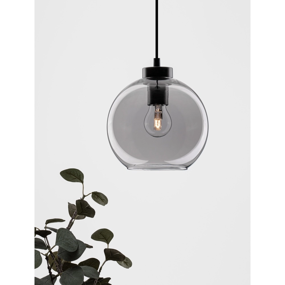 Pendant lamp Palmer Single black with smoke glass Lyora 5212017430946