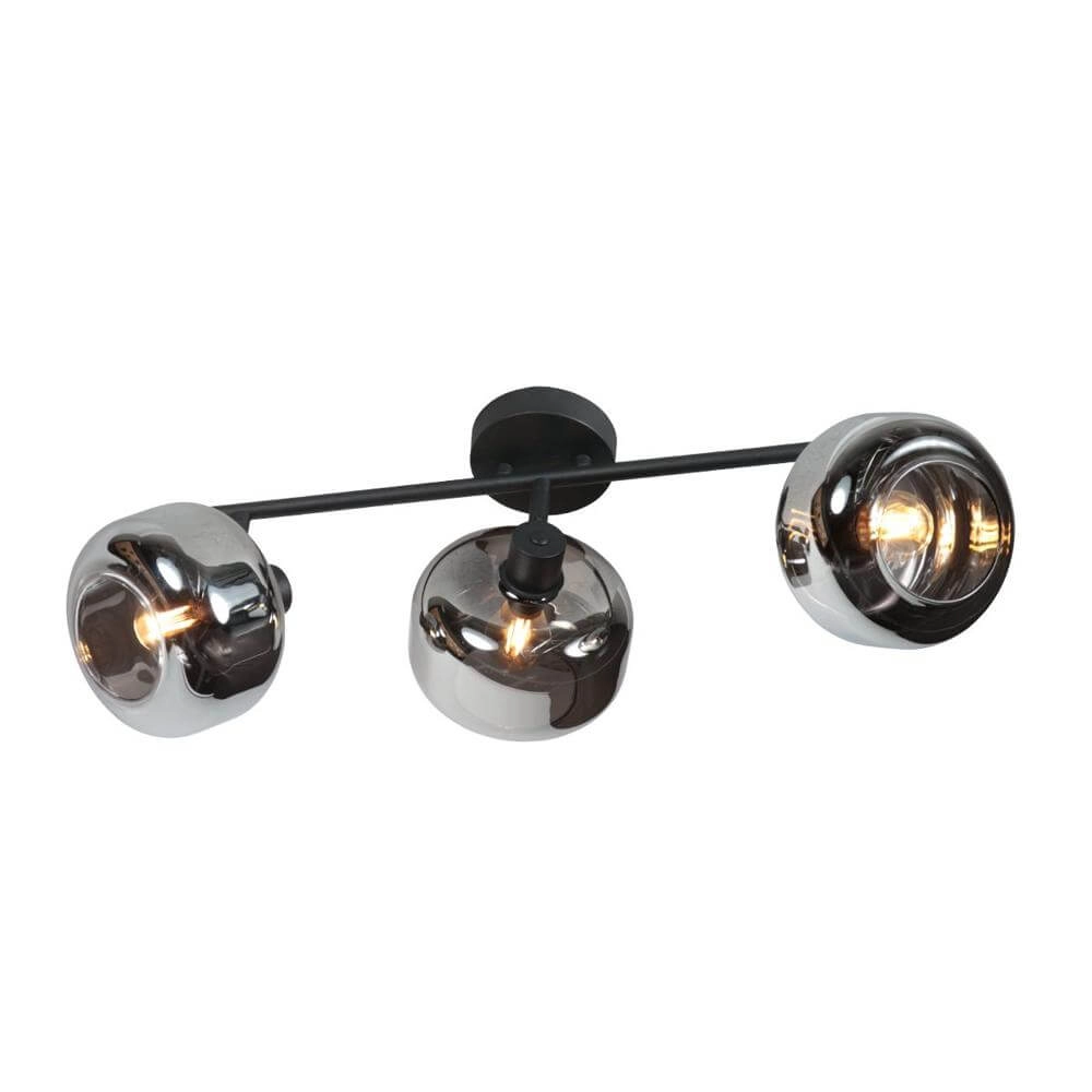 Black ceiling lamp Tenebris 3-light Steinhauer 8712746178128
