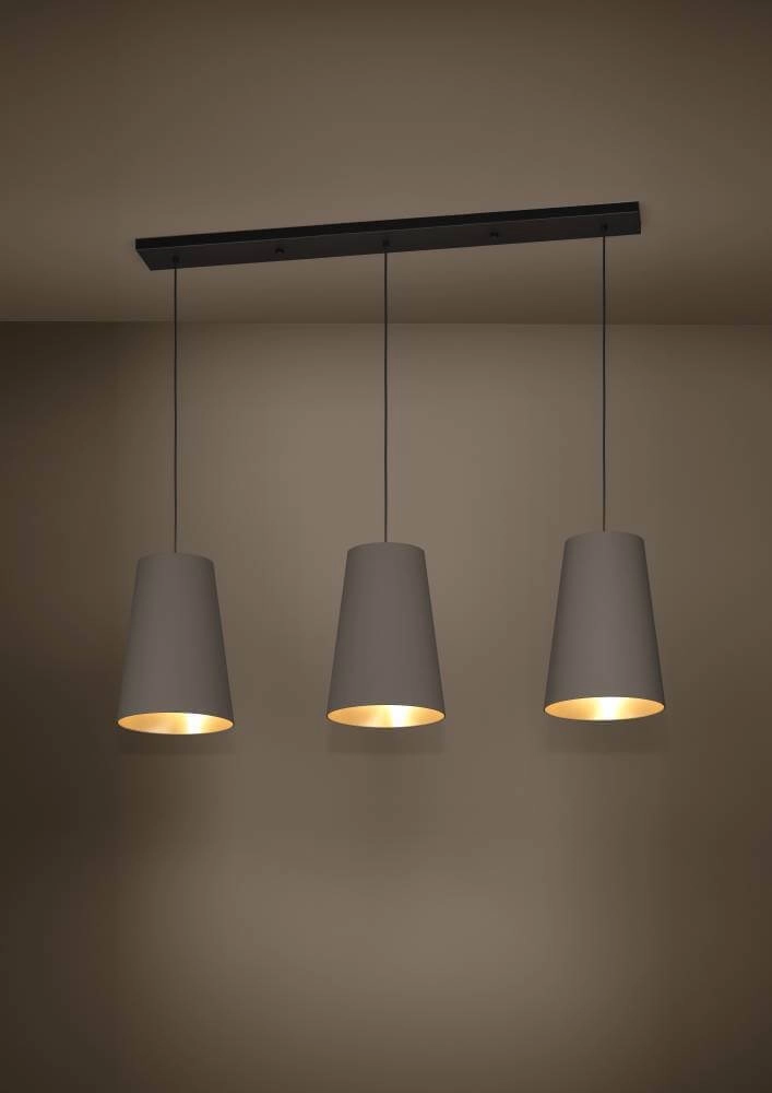 Cappuccino hanging lamp Petrosa 3-light Stars of Light 9008606238187