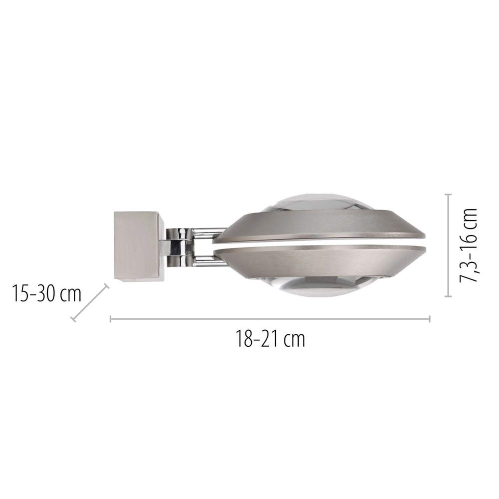 2L led wall light Pure Oculis Diamond grey Paul Neuhaus 4012248397022