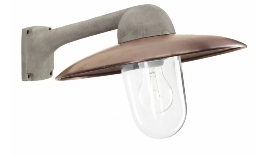 Industry outdoor lamp Fabrique metallic gray with old copper