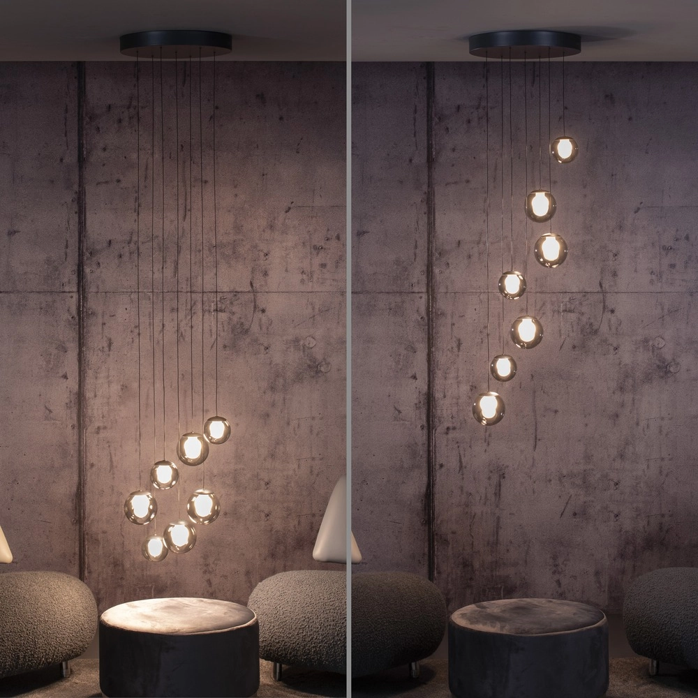 7-light pendant lamp Pure Popup mystic grey Paul Neuhaus 4012248396674
