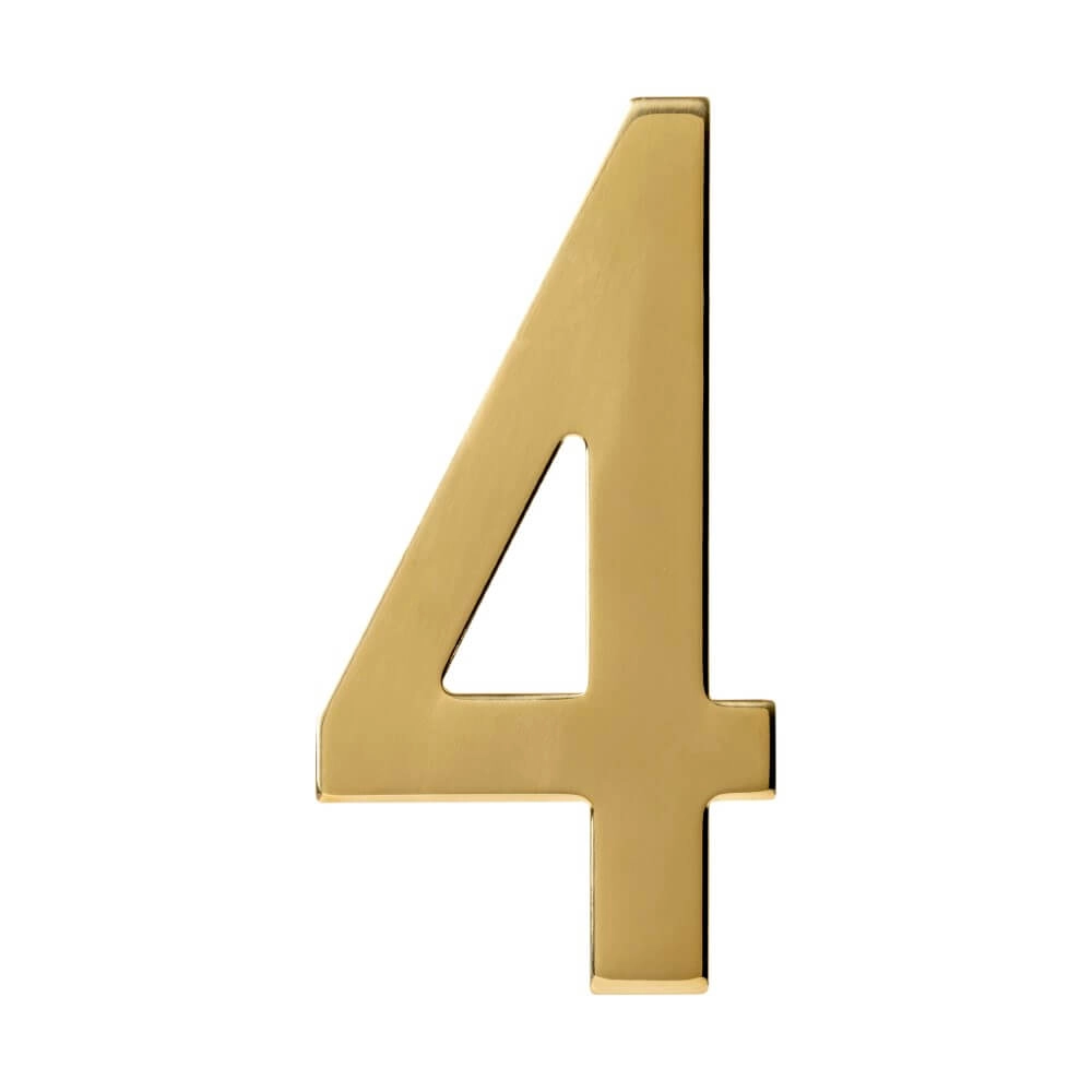 House number 4 Numbra 15cm brass
