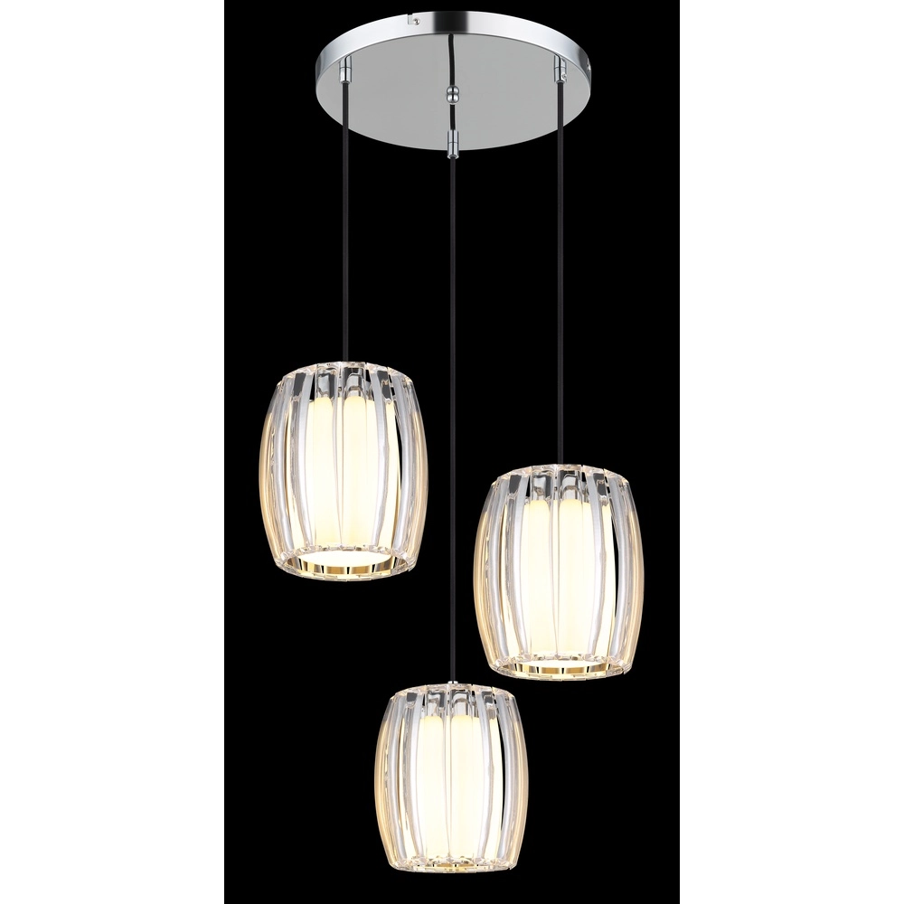 3-light pendant lamp Maribel chrome round Globo 9007371580101
