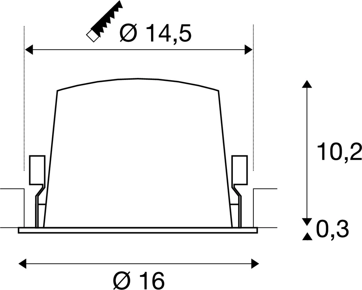 Recessed spotlight Numinos XL black/chrome 4000K - 55deg SLV 4024163307925