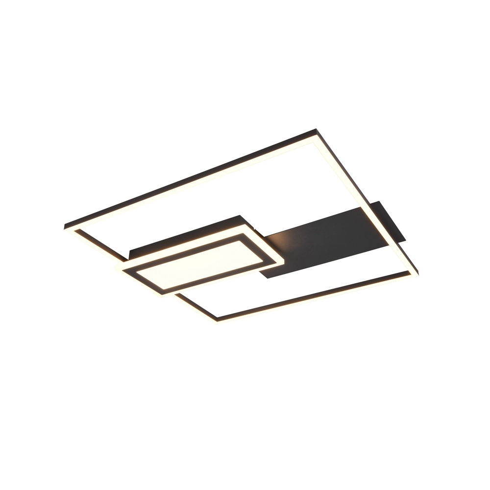 Square ceiling lamp Spiro black 50cm
