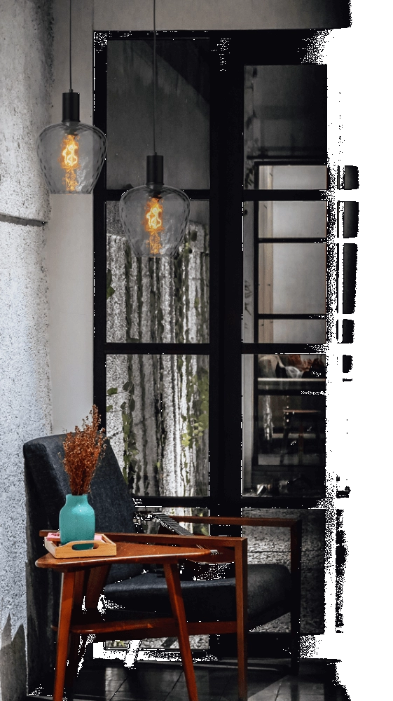 Hanging lamp black Porto with Diamond smoke glass - Ø 21cm Masterlight 8718121269306