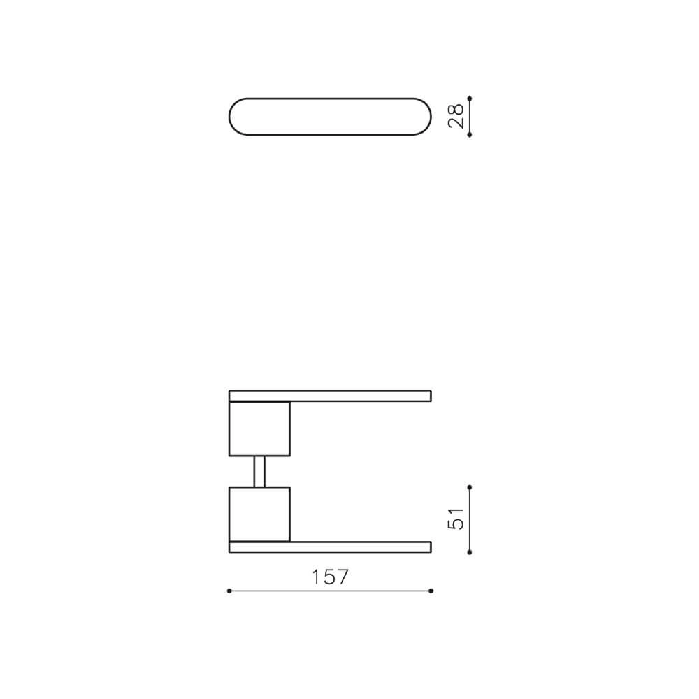 Design door handle Radial matt chrome Olivari 8714186478158