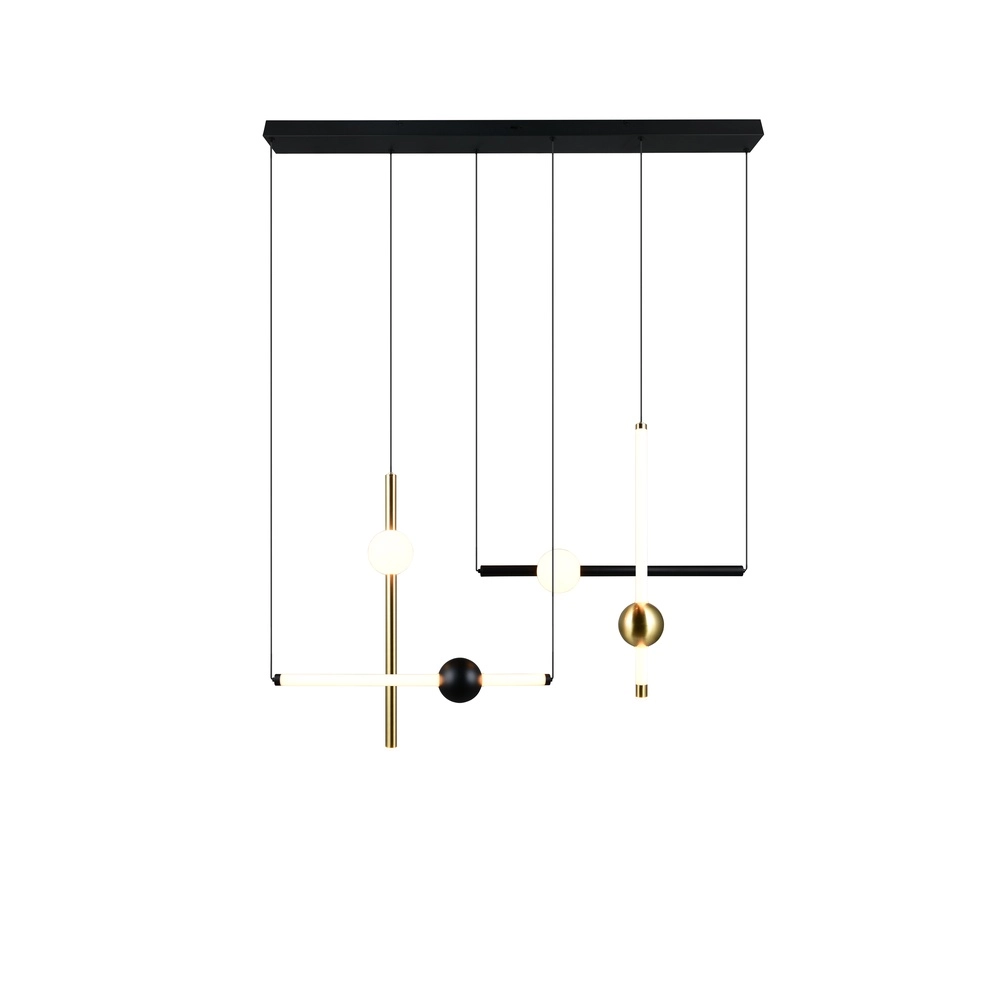 Modern pendant lamp Melita black with gold Trio 4017807661910