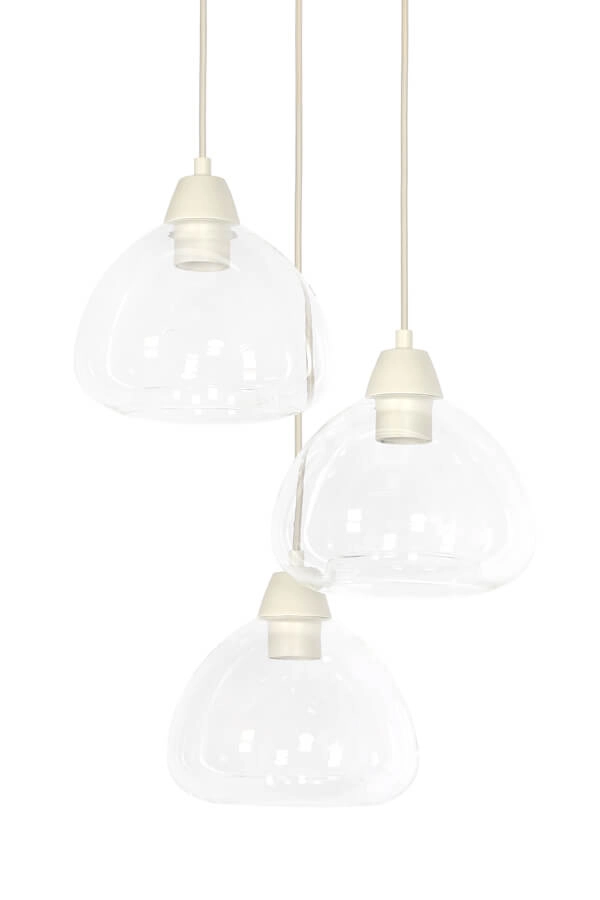 3-light pendant lamp Bisho cream design Ø 30cm Light & Living 8717807743307
