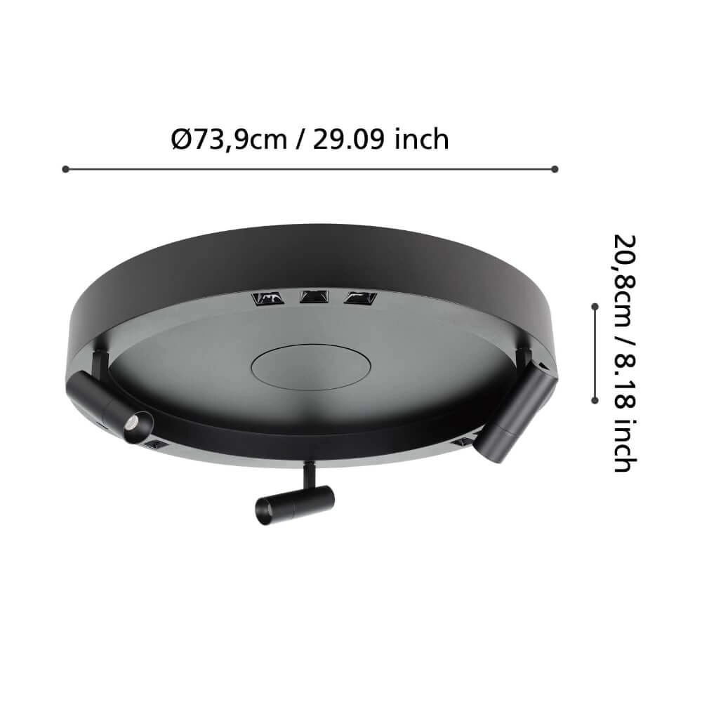 Black LED ceiling lamp Bruscoli Ø 60cm Stars of Light 9008606221165