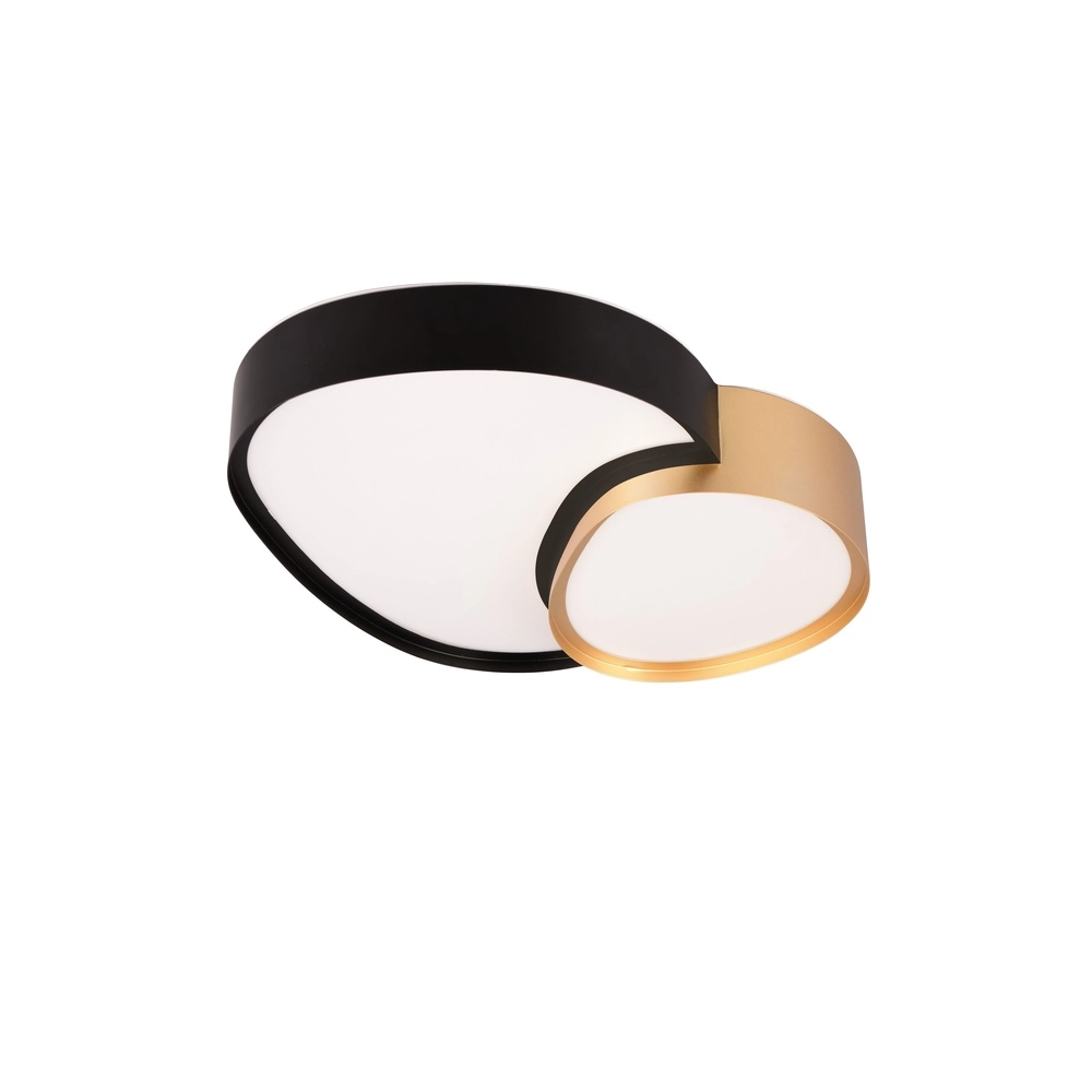 Organic ceiling light Rise 43.5cm black with gold Trio 4017807600599