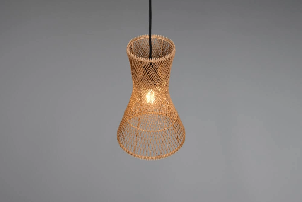 Design pendant lamp Bijou black with rattan Ø20cm Trio 4017807637304
