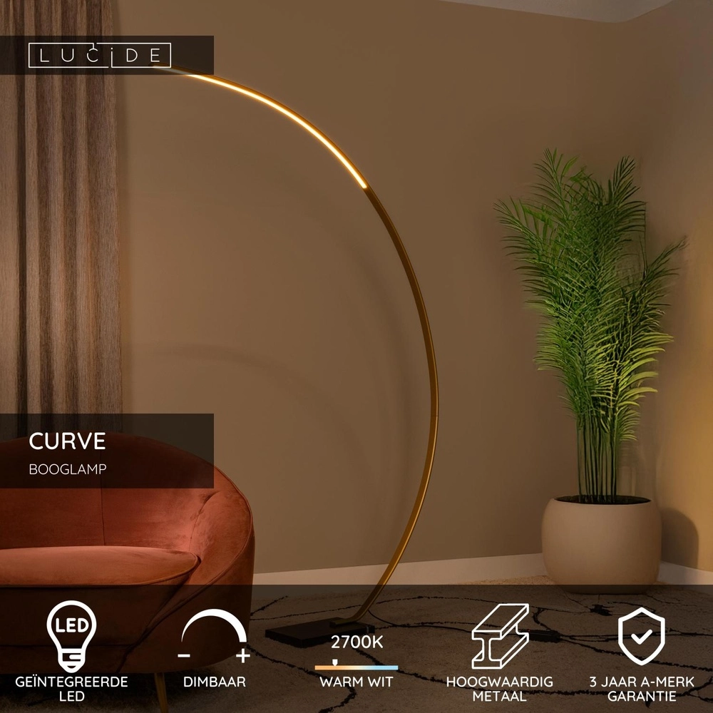 Design arc lamp Curve Gold Lucide 5411212441720