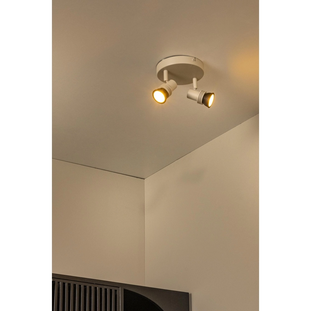 Ceiling spotlight Kianti 2-light sand brown Lucide 5411212531124