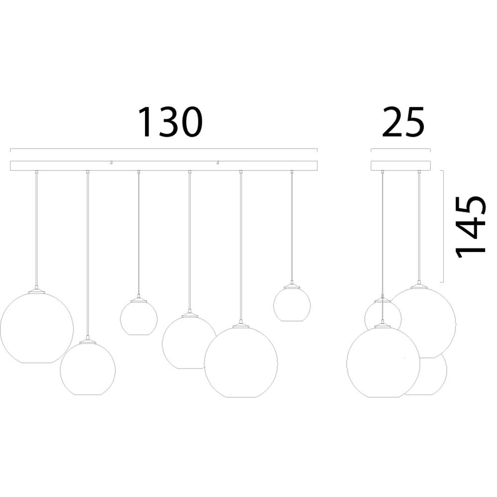 6-light pendant lamp Corda Rattan Vario Masterlight 8718121336251