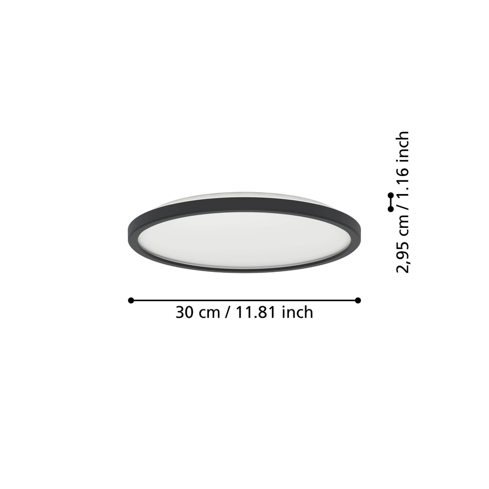 Smart bathroom lamp Rovito-Z round - black - Ø 30cm Eglo 9008606329700